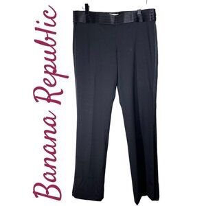 BANANA REPUBLIC LOGAN FIT BLACK TUXEXO PANTS SATIN CUMMERBUND, SIZE 6